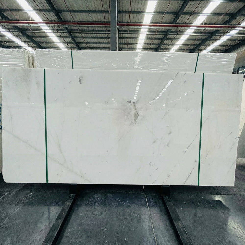 Luxury Atlantic White Marble Slab OEM Custom Size Hotel Foyer Bath Wall Cladding Floor
