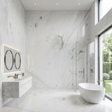 Luxury Atlantic White Marble Slab OEM Custom Size Hotel Foyer Bath Wall Cladding Floor