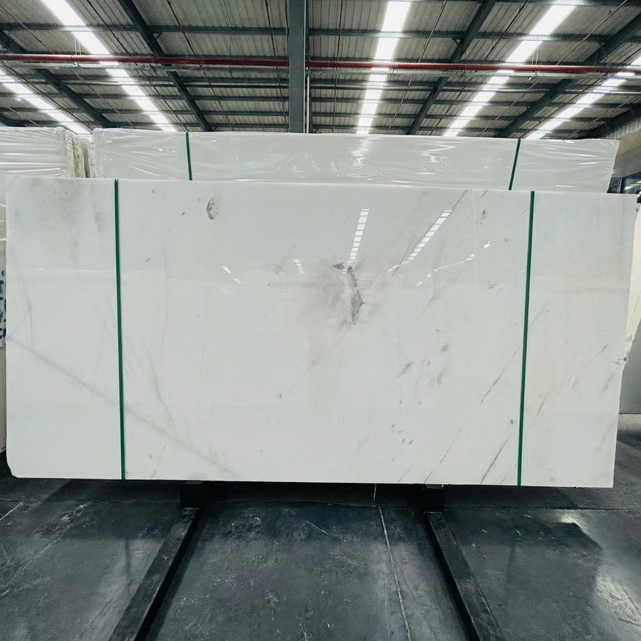 Luxury Atlantic White Marble Slab OEM Custom Size Hotel Foyer Bath Wall Cladding Floor