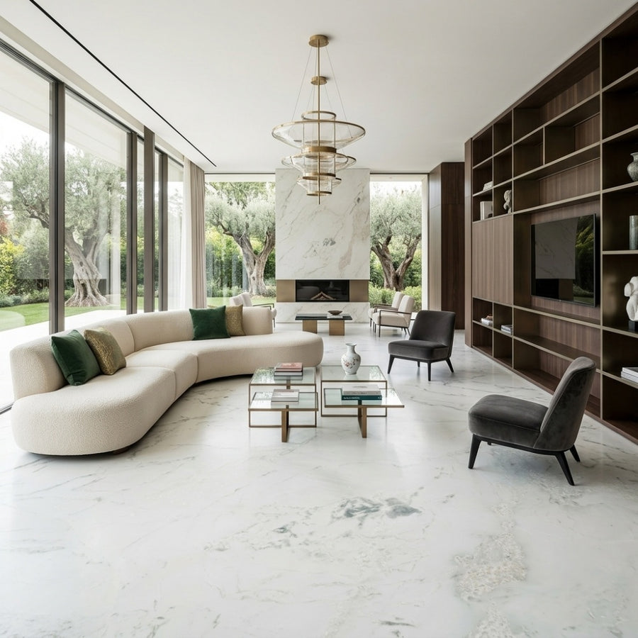 Own Quarry Calacatta White Natural Marble Indoor Villa Luxury Stone for Project Wholesale