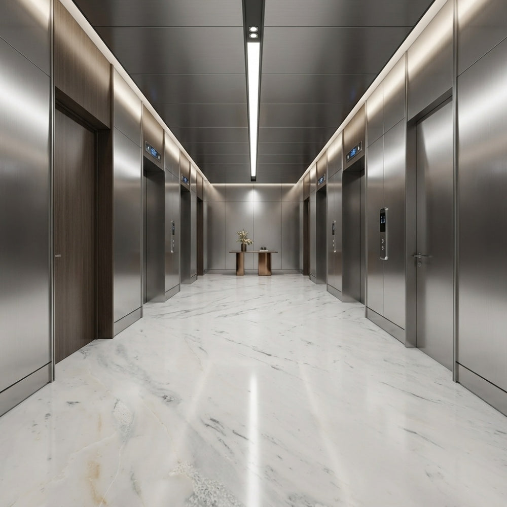 Factory Direct Calacatta White Natural Marble Slabs Unique Veining Wear Resistant for Villa Hotel Indoor