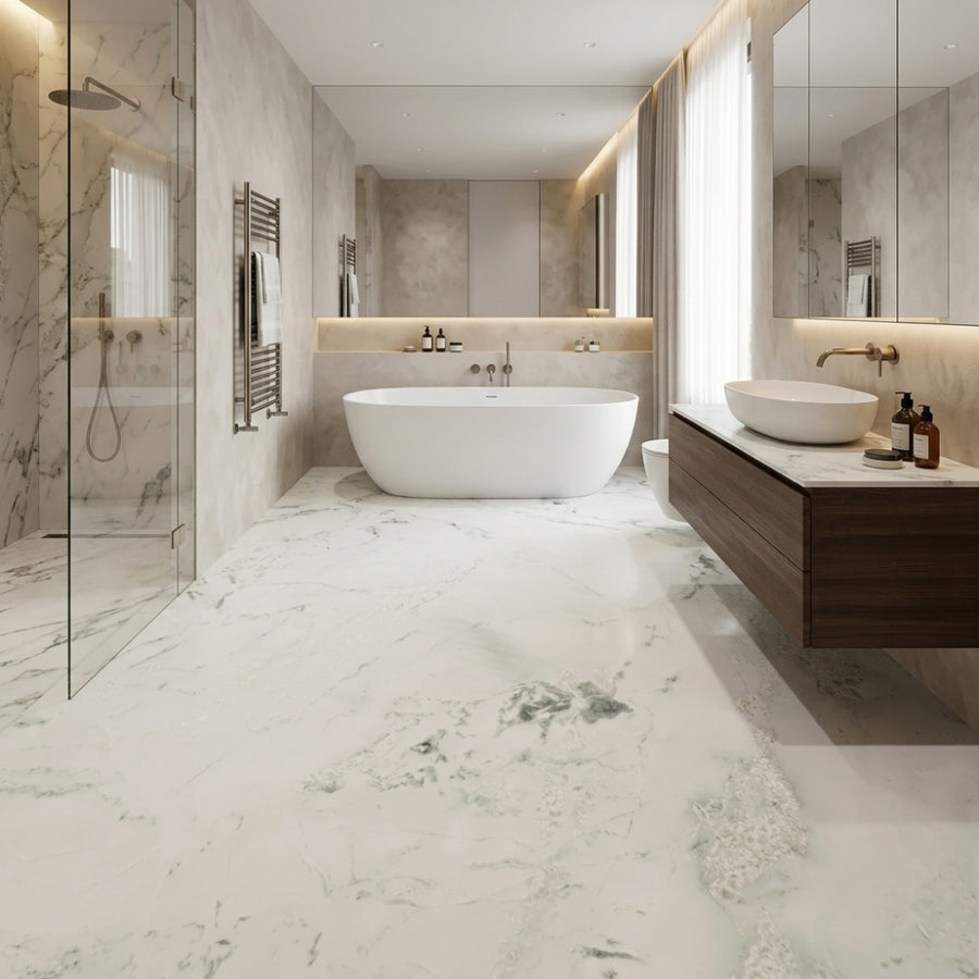 Own Quarry Calacatta White Natural Marble Indoor Villa Luxury Stone for Project Wholesale