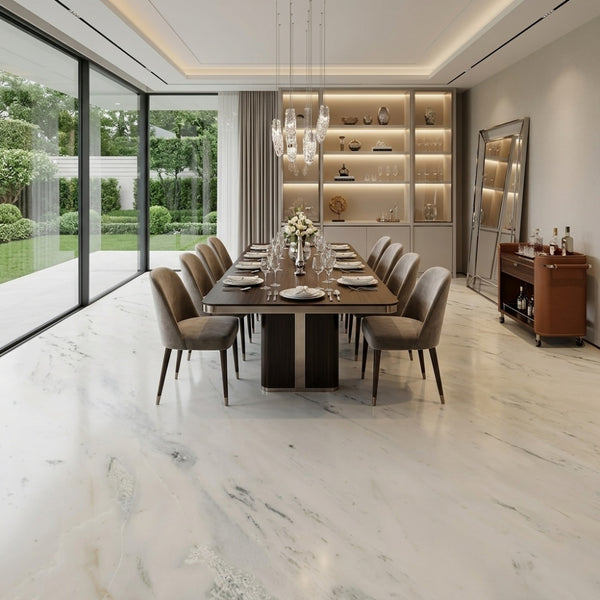 Factory Direct Calacatta White Natural Marble Slabs Unique Veining Wear Resistant for Villa Hotel Indoor