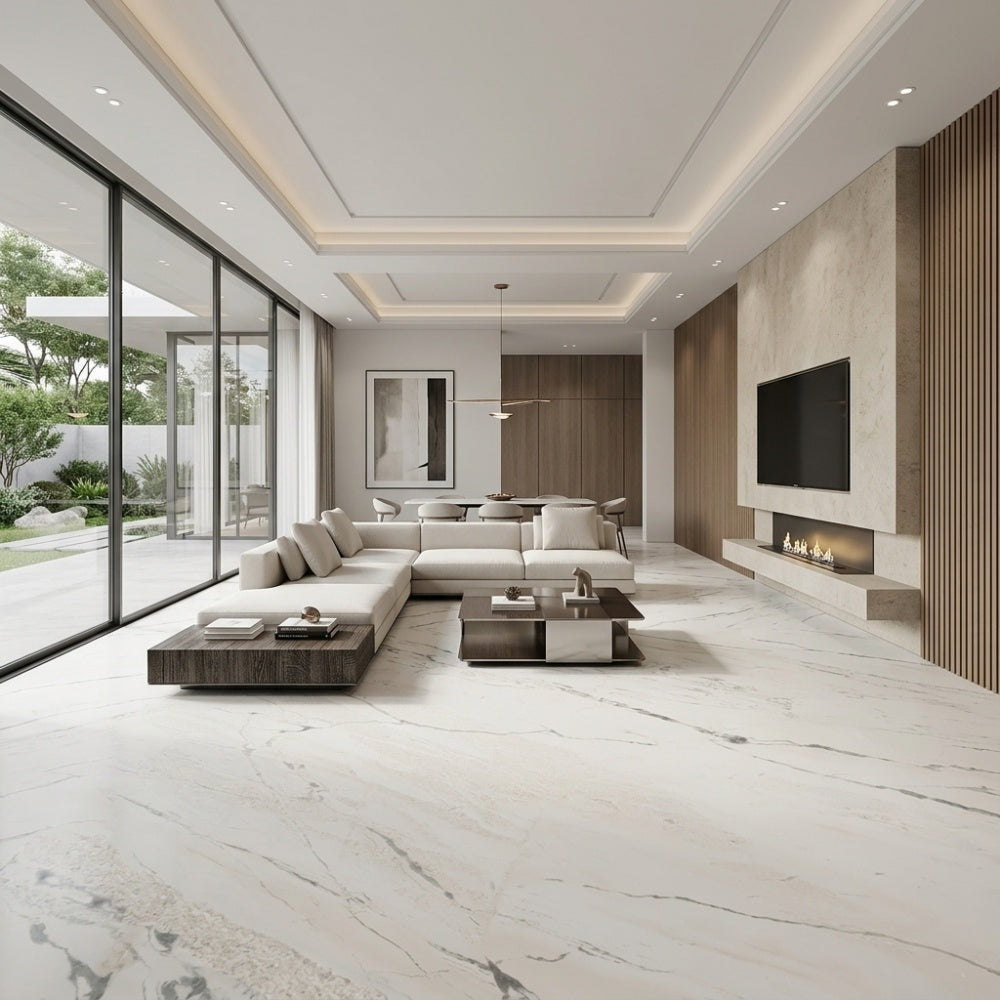 Factory Price Calacatta White Natural Marble Slabs Waterproof Durable Polished Surface Wholesale