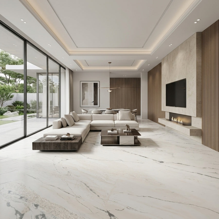 Factory Price Calacatta White Natural Marble Slabs Waterproof Durable Polished Surface Wholesale