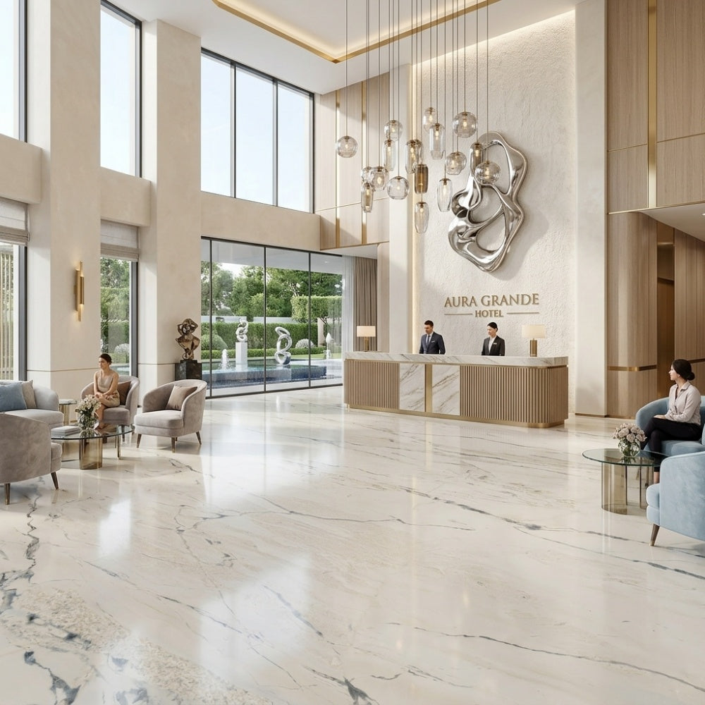 Factory Price Calacatta White Natural Marble Slabs Waterproof Durable Polished Surface Wholesale