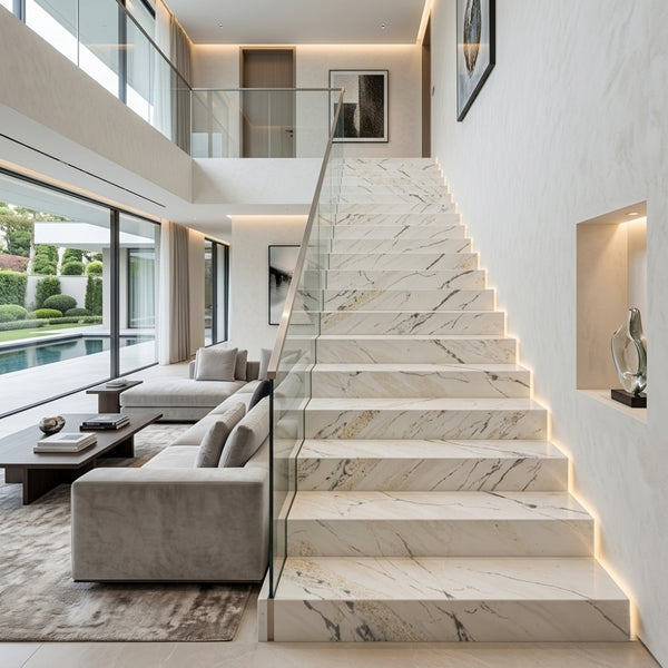 Factory Price Calacatta White Natural Marble Slabs Waterproof Durable Polished Surface Wholesale