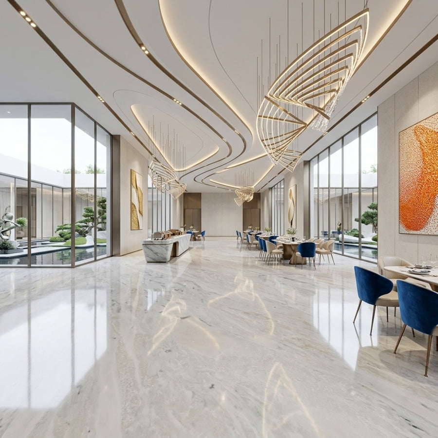 Factory Direct Dover White Marble Natural Texture Waterproof For Villa Hotel Floor Wall