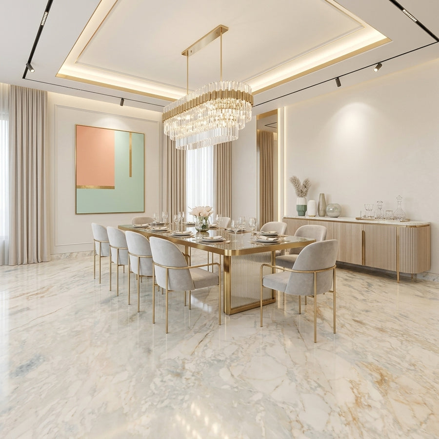 Wholesale Calacatta Gold Natural Marble Quarry Direct High Quality Bright Waterproof Indoor Slab