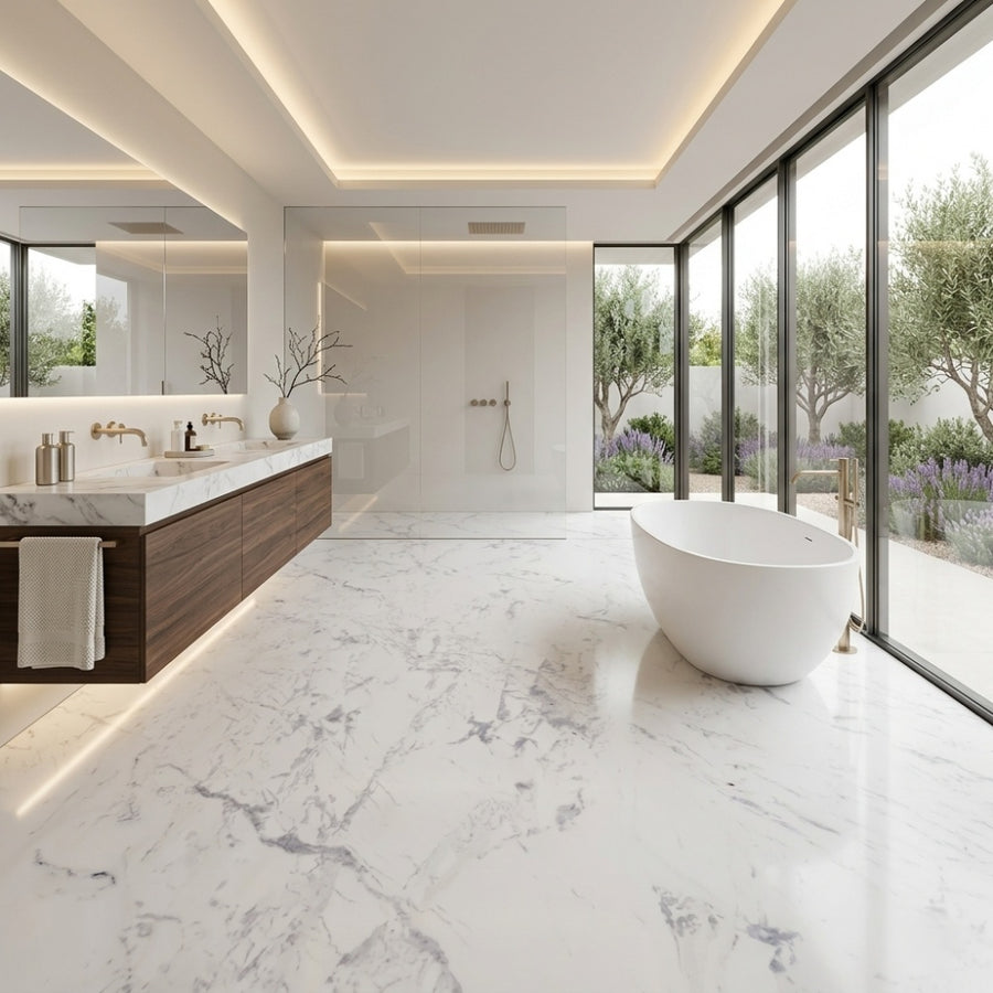 Custom-Cut Arabescato Marble Slab Eco-Friendly Durable for Hotel & Villa Indoor Decorations