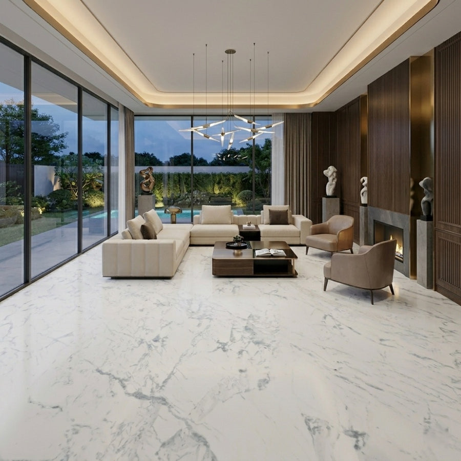 Custom-Cut Arabescato Marble Slab Eco-Friendly Durable for Hotel & Villa Indoor Decorations