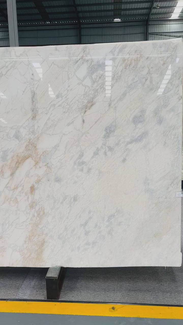 Wholesale Calacatta Gold Natural Marble Quarry Direct High Quality Bright Waterproof Indoor Slab