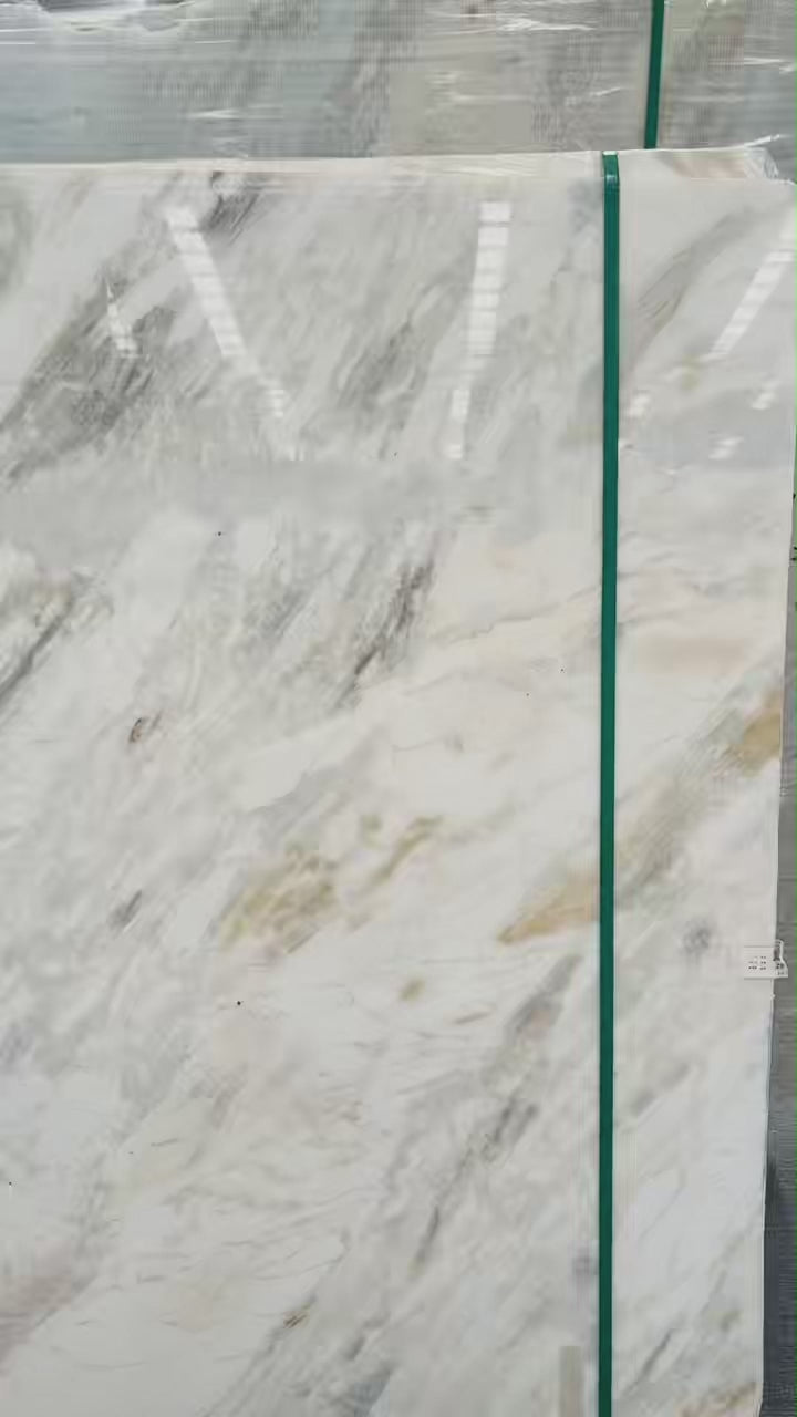 High-End Eco-Friendly Calacatta Gold Natural Marble Slab for Villa Hotel Lobby Staircase